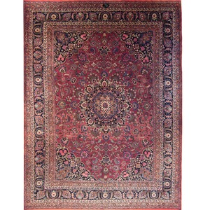 Kashmar Rug: Semi Antique Hand-knotted Wool Persian Kashmar Rug 304cm x 398cm (SIGNED)