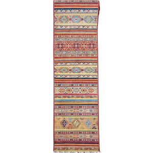 Fine Hand-knotted Wool Tribal Runner 82cm x 992cm