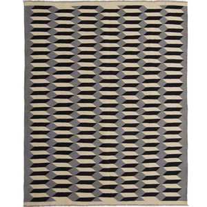 New: Moden Hand-woven 100% Wool Chobi Kilim Rug 193cm x 245cm