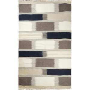 Clearance 1: Fine Handmade Wool Black & White Kilim Rug 170cm x 240cm