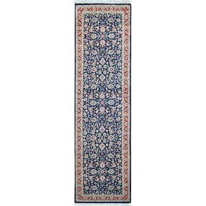 Fine Hand-knotted Kashan Wool Hallway Runner 74cm x 307cm