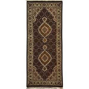 Hand-knotted Wool ' Mahi' Design Hallway Runner 81cm x 209cm