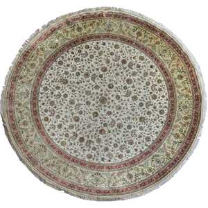 Silk: Fine Hand-knotted Silk Round Rug 244cm x 244cm