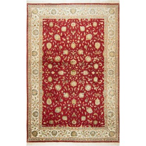 Fine Hand-knotted Wool & Silk Kashan Rug 200cm x 300cm