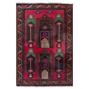 Hand-knotted Wool Vintage Small Rug 85cm x 137cm