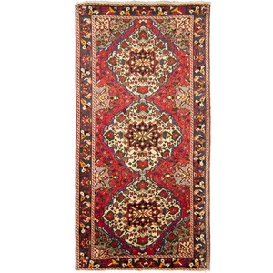 Wool Rugs: Hand-knotted Wool Vintage Persian Bakhtiari Rug 157cm x 302cm