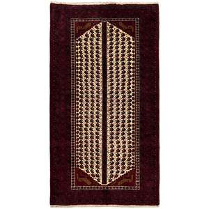 Fine Handmade Wool Baluchi Persian Rug 112cm x 208cm