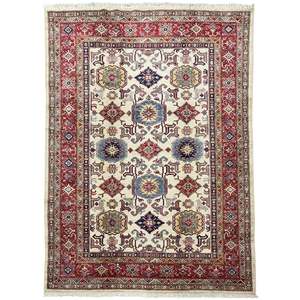 Wool Rugs: Fine Hand-knotted Wool Cream Rug 180cm x 240cm