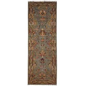 Fine Hand-knotted Nomad Bloom Wool Runner 82cm x 241cm