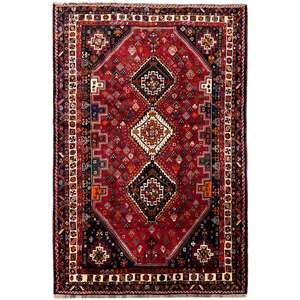 Wool Rugs: Fine Hand-knotted Wool Shiraz Persian Rug 165cm x 230cm