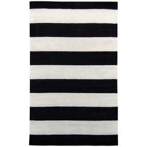 Hand-Loomed Wool Black & White Modern Rug 214cm x 302cm