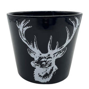 Pots: Black Stag Pot 14cm