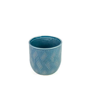 Pots: Blue Domino Pot 12cm