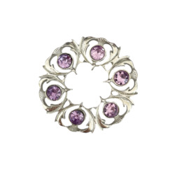 Jewellery: Light Amethyst Dancers Thistle Wreath Brooch