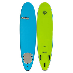 8ft Platino Soft Top Surfboard [AZURE BLUE & LIME]