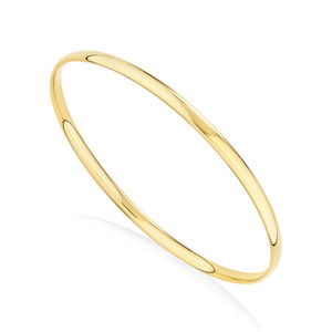 Bangles: 9ct Yellow Gold Oval 3.8mm Bangle