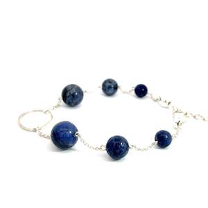 Bracelets: Sterling Silver La Pierre Blue Vein Bracelet