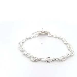 Wrist: Sterling Silver Infinity Figaro Bracelet