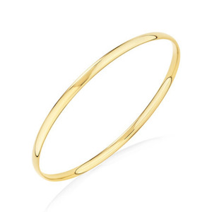 Wrist: 9ct Yellow Gold Oval 4.5mm Bangle