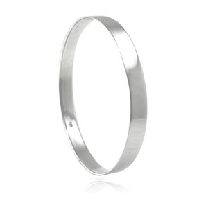 Wrist: Sterling Silver Round 8.2mm Bangle