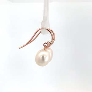 9ct Rose Gold Pearl Drop Earrings