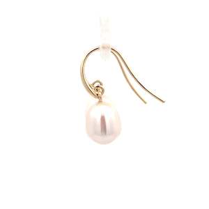 9ct Yellow Gold Pearl Hook Earrings