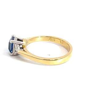 Rings: 18ct Yellow and White Gold Ceylon Sapphire and Diamond Ring