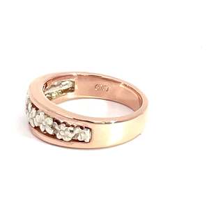 9ct White & Rose Gold Macintosh Inspired Flower Ring