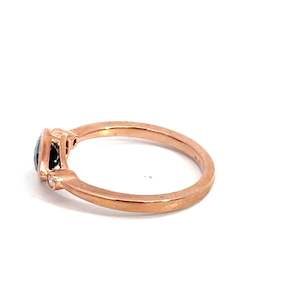Rings: 9ct Rose Gold London Blue Topaz and Diamond Ring