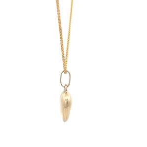 9ct Yellow Gold Puff Heart Pendant and Chain