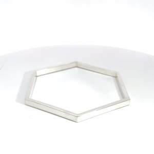 Wrist: Sterling Silver Hexagon Solid Handmade Bangle