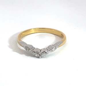 Rings: 18ct Yellow and White Gold Diamond Curve Band