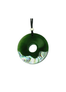 Necklace: Greenstone Paua Pendant 30mm