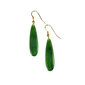 Earrings: Greenstone Drop Earrings 35mm