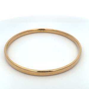 Wrist: 9ct Yellow Gold Round 5.3 mm Solid Bangle