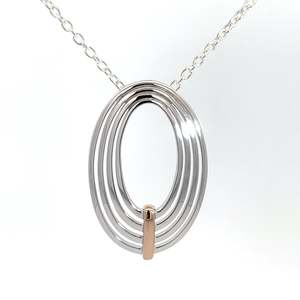 Necklace: Sterling Silver Oval Pendant and Chain