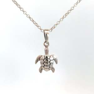 Sterling Silver Turtle Pendant and Chain