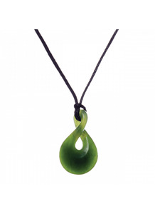 Necklace: Greenstone Single Twist Pendant 21mm
