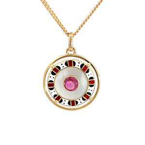 18ct Yellow Gold Tourmaline Pendant Pre Loved