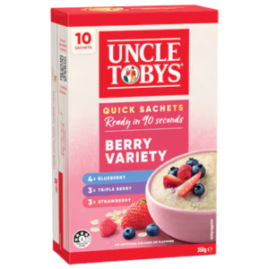 Uncle Tobys Oats Quick Sachets Berry Variety 10 Pack 350g
