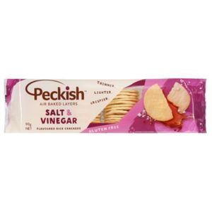 Peckish Salt & Vinegar Flavoured Rice Crackers 90g