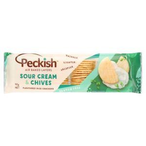 Peckish Sour Cream & Chives Flavoured Rice Crackers 90g