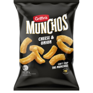 Griffin's Munchos Cheese & Onion Cereal Snacks 100g