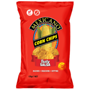 Snacks Chips: Mexicano Tasty Salsa Corn Chips 170g