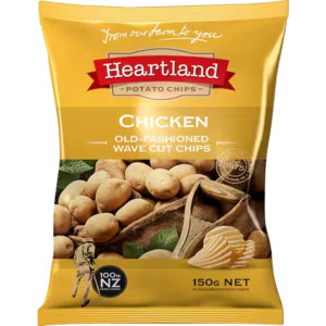 Snacks Chips: Heartland Chicken Old-Fashioned Wave Cut Chips 150g