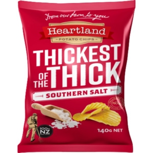 Snacks Chips: Heartland Thickest Of The Thick Southern Salt Potato Chips 140g
