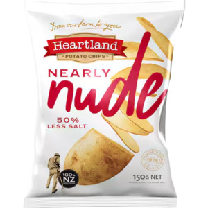 Snacks Chips: Heartland Chips Nearly Nude Less Salt 150g
