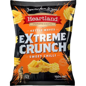 Heartland Extreme Crunch Chips Sweet Chilli 150g