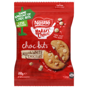 Baking Needs: Nestle Bakers' Choice White Chocolate Choc Bits 200g