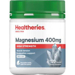 Health Beauty: Healtheries Magnesium 400mg High Strength One A Day Capsules 120pk